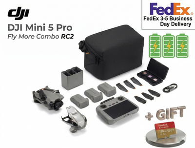 DJI Mini 5 Pro Fly More Combo Drone (DJI RC 2) + 128GB SD Card/ No