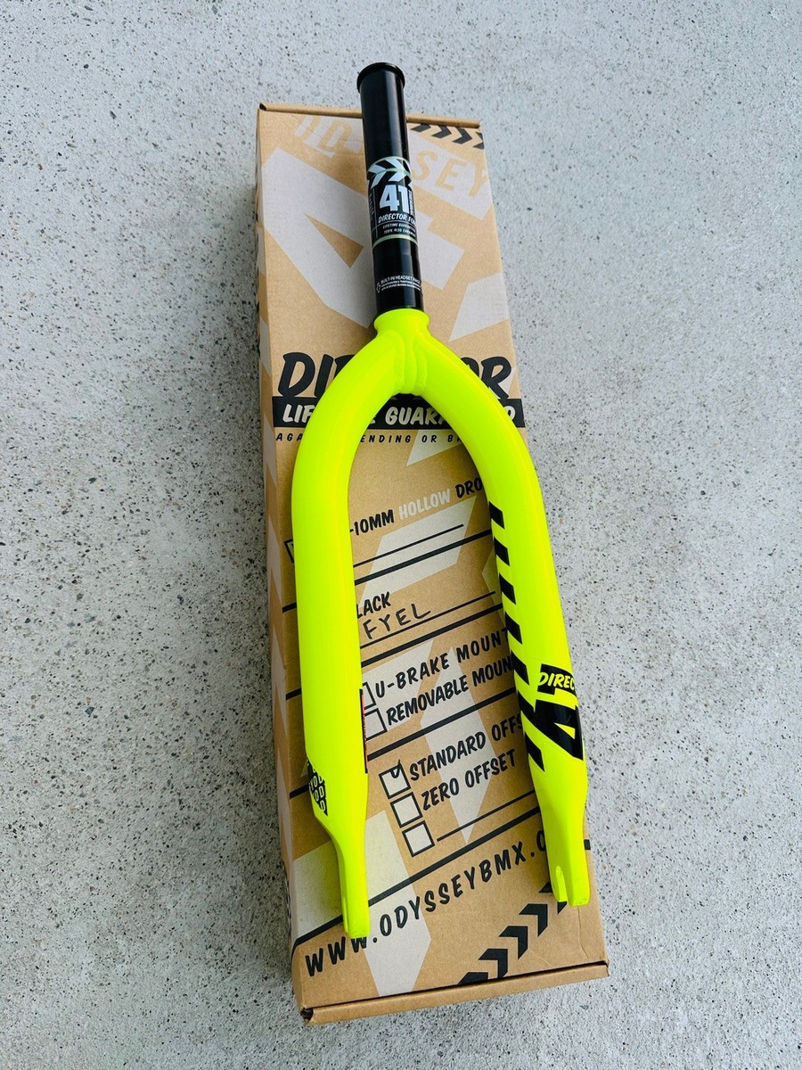 SUPER RARE Odyssey Flo Yellow Director Forks Aaron Ross Bmx Sunday