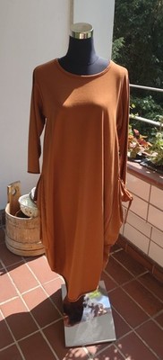 Hochwertiges Ballonkleid für den kommenden Herbst, Warmes Orange, Gr. XL