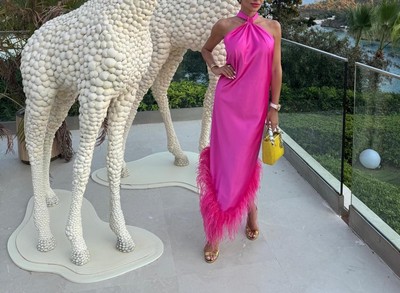 Giuseppe Di Morabito Neckholder-Kleid mit Federbesatz IT42 S-M