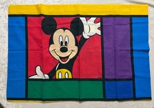 Vintage Disney Double sided Mickey Mouse Goofy Standard Pillowcase Color Block
