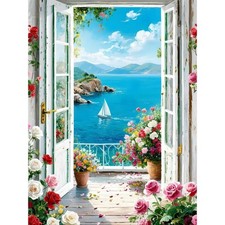 5D Blue Butterfly Diamond Painting Kits for Adults DIY Gem Art Decor 12x12