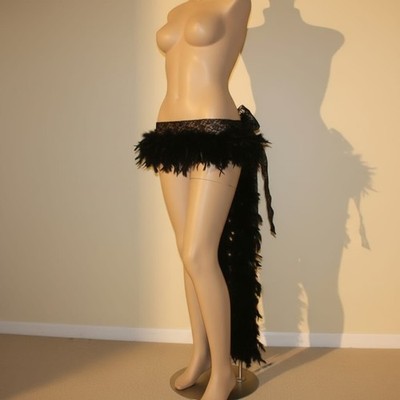 Burlesque langer Feder Bustle Rock Schwanz Zug Kostüm Tanz Fantail Cosplay
