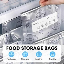 10/30PCS Reusable Aluminum Foil Sealable Storage Bags with Zipper For Meat Fruit