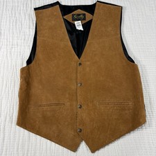 NEW Scully Suede Leather Western Vest Mens XL Brown Snap Cowboys Oklahoma State