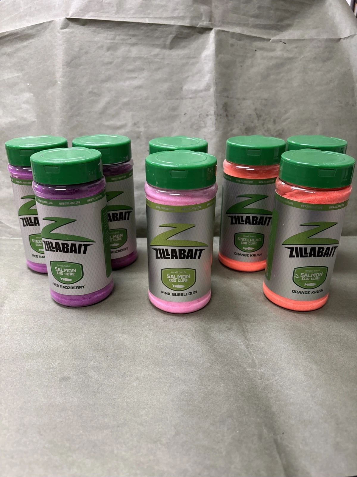 Lot Of 8 Bottles 20.5oz Zillabait, Red Redzberry, Pink Bubblegum, & Orange Krush