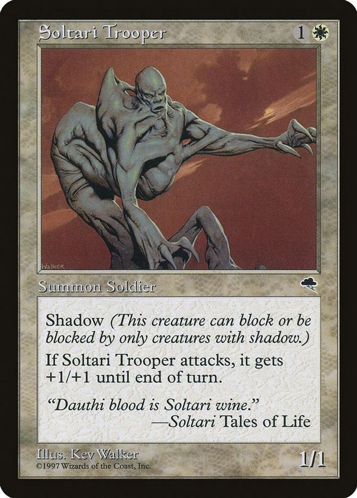 1997 Magic: The Gathering: Tempest - Soltari Trooper (#47, Common, Near Mint)