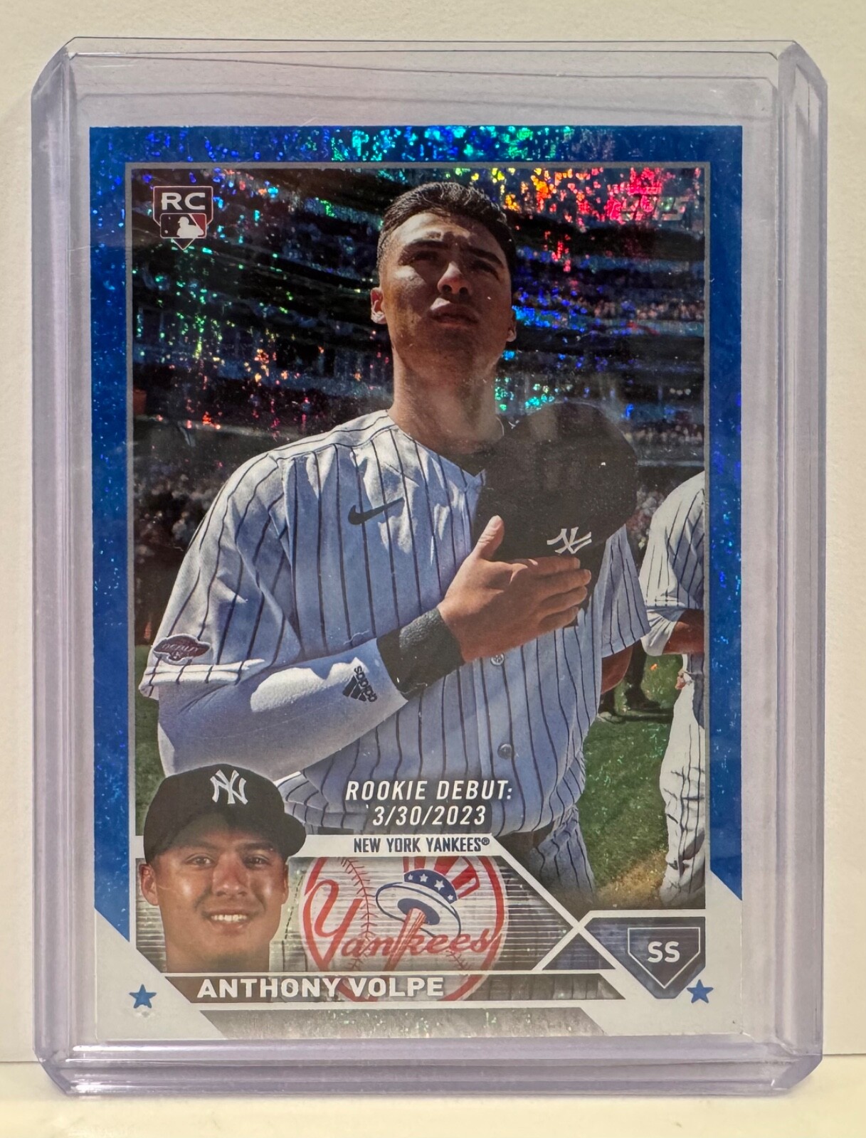 2023 Topps Update Series - Rookie Debut Anthony Volpe #US77 Blue Foil /999 (RC)