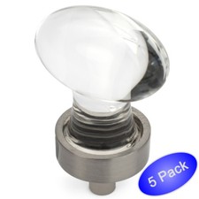 *5 Pack* Cosmas Satin Nickel & Clear Glass Ov...