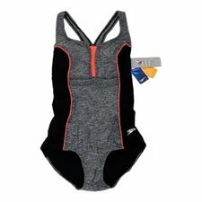 NWT Speedo Womens Size 6 Texture Touchback Athletic Granatina 1 Pc Swimsuit
