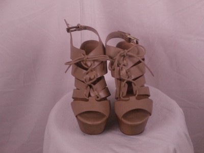 cream wedge heels