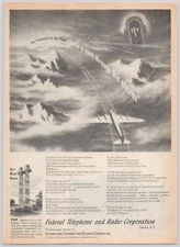Federal Telephone WWII Intelectron Pilot Radio Navigation Beam Print Ad 1944