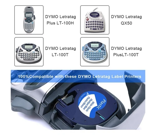 7PK Dymo LetraTag Refill 91330 91331 Plastic Paper Label Tape 12mm LT-100H QX50 - Bild 5 von 11