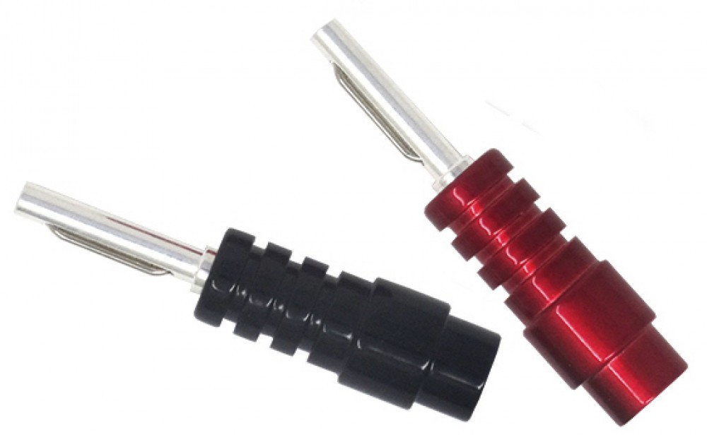 The Chord Company 4mm Banana Plugs - Gold Plated For Speaker Cables (Red & Black, 2/4/8 Pack)