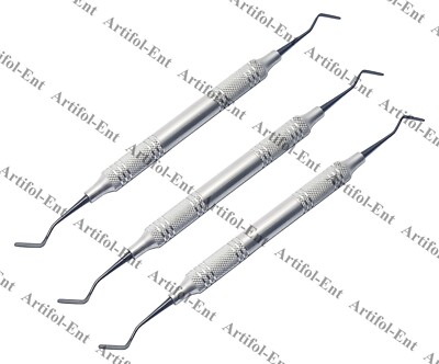 8A Gingival Retraction Cord Packer Set   3pcs Dental Instruments Black Titanium