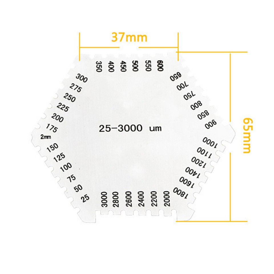 Thickness Gauge Hexagon Wet Film Comb Stainless Steel Wet Film Comb eBay