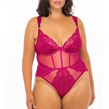 Oh La La Cheri Underwire Thong Teddy 1X 22-AL