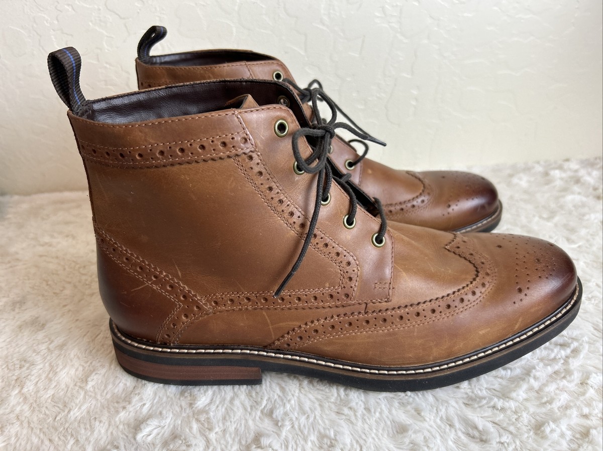 Nunn Bush Odell Wingtip Chukka Boot Men Sz 12 Brown Leather Wingtip Comfort  Shoe