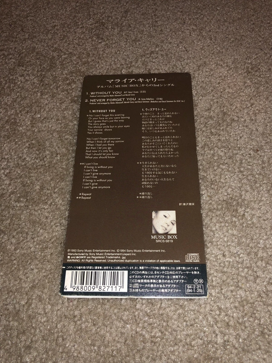 Mariah Carey Japan Without You Rate Cd Single