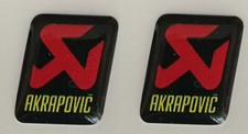 2 Adhésifs Stickers Akrapovic Échappement Moto Auto Yellow 60 MM 3D Résine Carré