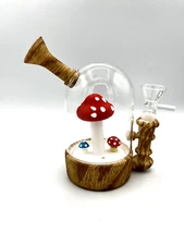Glass Bong Waterwheel Hookah Smoking Water Pipe Bong bubbler + 14mm Bowl