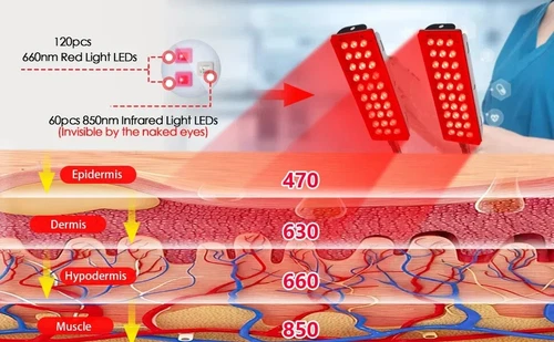 Red Light Therapy Lamp Light Body Pain Relief 660nm Red and 850nm Near Infrared - Bild 3 von 14