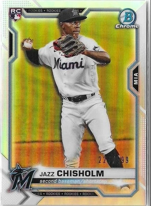 2021 Bowman Chrome - Jazz Chisholm #57 Refractor /499 (RC)