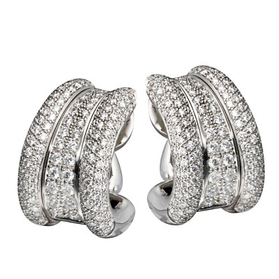 Chopard La Strada Weiß Gold Pflastern Diamant Ohrringe 84/4398-41 Neu