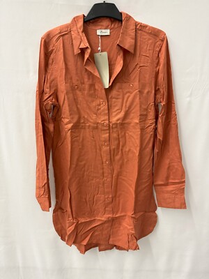 Boysens women's blouse tunic ladies' blouse long blouse ladies' shirt orange New size 38
