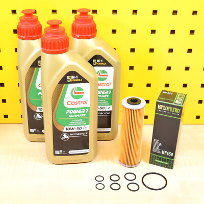 Ölwechsel Service Set Ölfilter O-Ringe Öl Castrol 10w50 für: KTM 890 Duke R