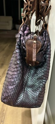 PAURICSWEENEY ハンドバッグ Pauric Sweeney Python Iridescent Purple Shoulder Bag | eBay