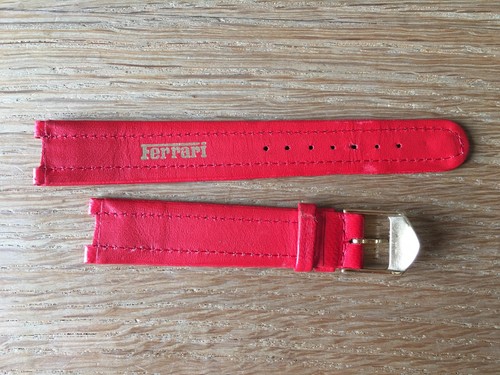 New - FERRARI Red Leather Strap Correa de Piel Roja - 16,8 mm - Nuevo - Imagen 3 de 4