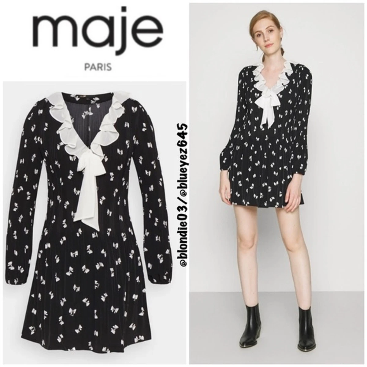 Maje Rockale Day Dress FR36 US4 eBay