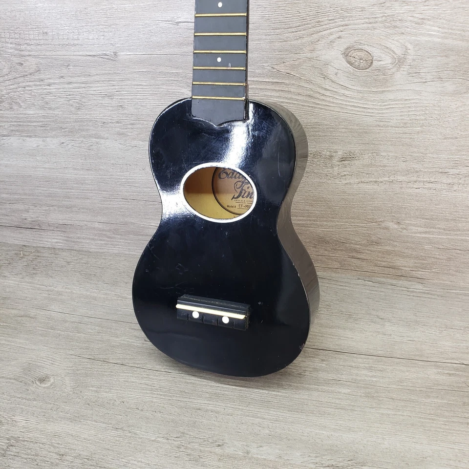 Eddy Finn Minnow EF-MBK  4 String Soprano Ukulele NEEDS STRINGS - Image 3 of 4