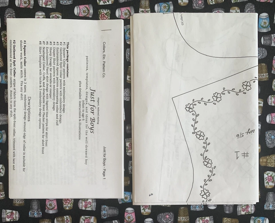 *OOP/HTF* Collars Etc “just For Boys” Size 6 Months To 6 Years. Pattern UC/FF - Image 2 of 2