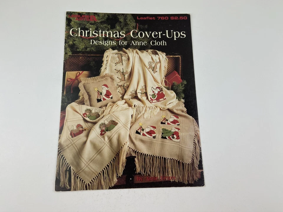Leisure Arts Christmas Cover Ups Cross Stitch Pattern Booklet For Anne Cloth - Image 2 of 3