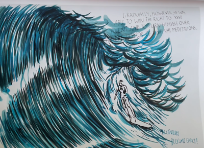 Raymond Pettibon - Gradually However He Was, Giclee Print Surfer