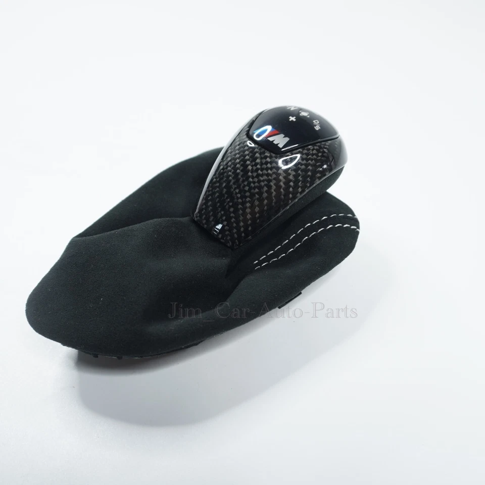 Pomo de cambio de fibra de carbono real con Alcantara para BMW M3 E90 E92 E93 Foto 4 de 4