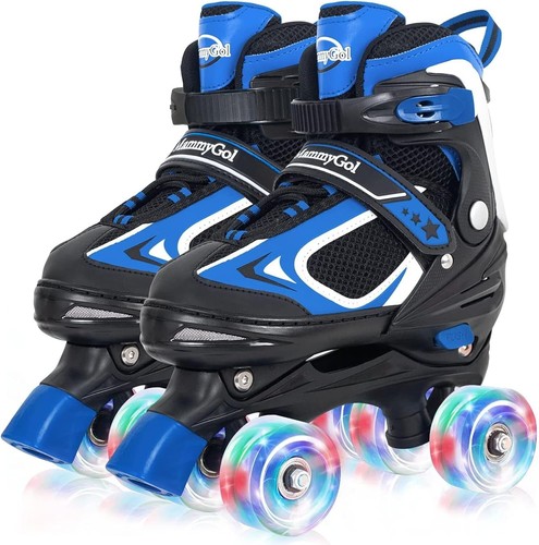 MammyGol Roller Skates for Boys Girls, 4 wheel Adjustable Quad Sz Medium