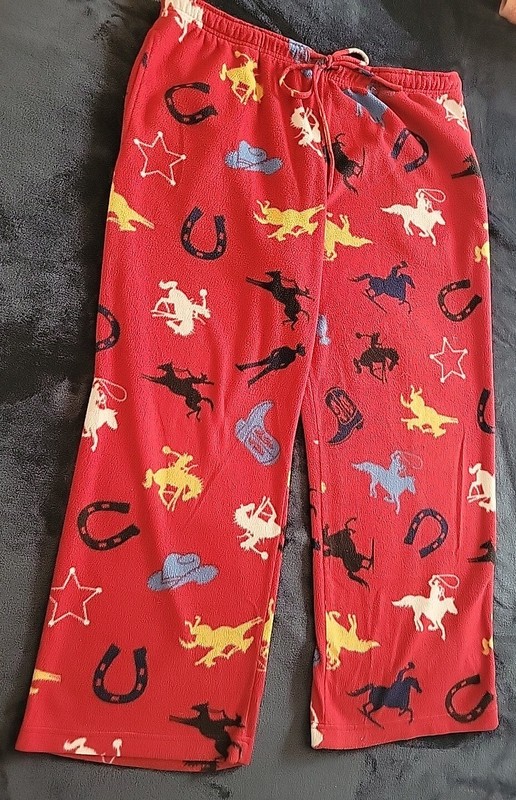 Mossimo Men Sleepwear  Red Pajama Pants Horse Allover Print Pockets X-Large Good