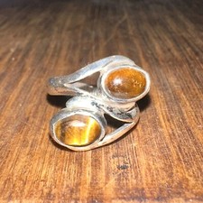 Mexico Sterling Tiger Eye Ring - 925 Sz 6.5