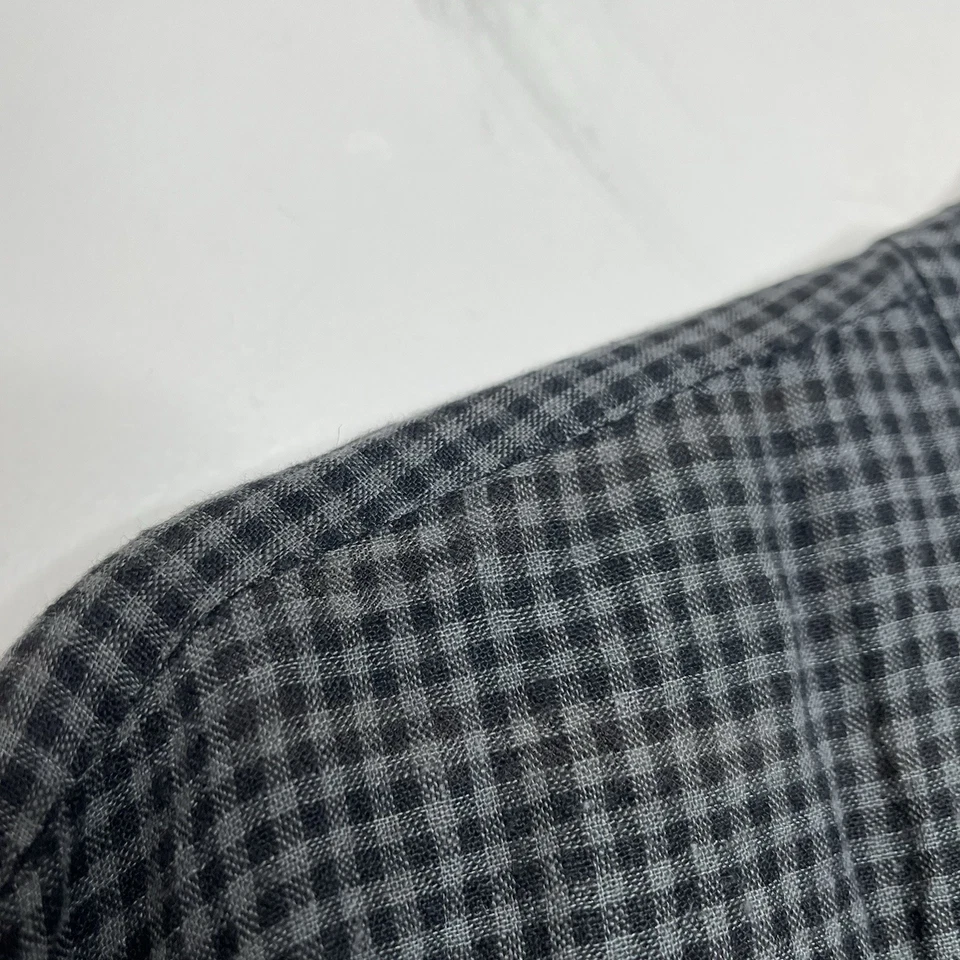 Eileen Fisher Linen Gingham Midi Dress Black Gray Womens XL Oversized Lagenlook - Image 4 of 4