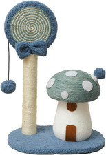 Cute Mushroom Cat Scratching Post  Climber - Sisal Material, Blue