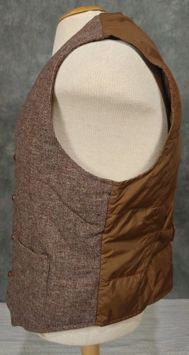 Vintage Eddie Bauer Vest Mens Brown Goose Down Quilted Button Up Outdoors - Picture 2 of 11