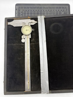 Vintage Helios 6 Inch Machinists Vernier Dial Calipers w/Case (Germany) Nib Jaws