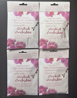 Orchid Orchidee Scented Sachet Drawer Bags Scent Air Freshener 4 Packs of 2