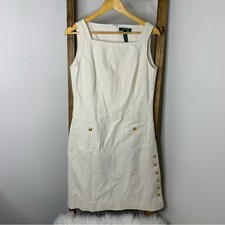Lauren Ralph Lauren Elegant Cream Sleeveless Dress Size 8