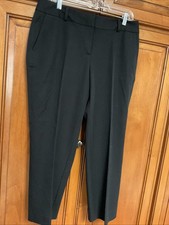 NWT - TALBOTS  Signature Slim  SIZE 12 Petite Trouser Pants BLACK Front Zip