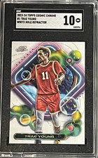 Trae Young 2023-24 Topps Cosmic Chrome #1 White Hole Case Hit SGC10 (SSP,TUX)