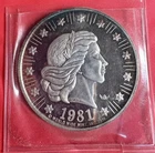 1981 One Troy Ounce Fine Silver Round, WWM, American Eagle